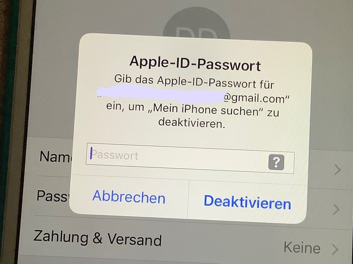 Alte iCloud ohne Passwort vom iPhone lösc Apple Community