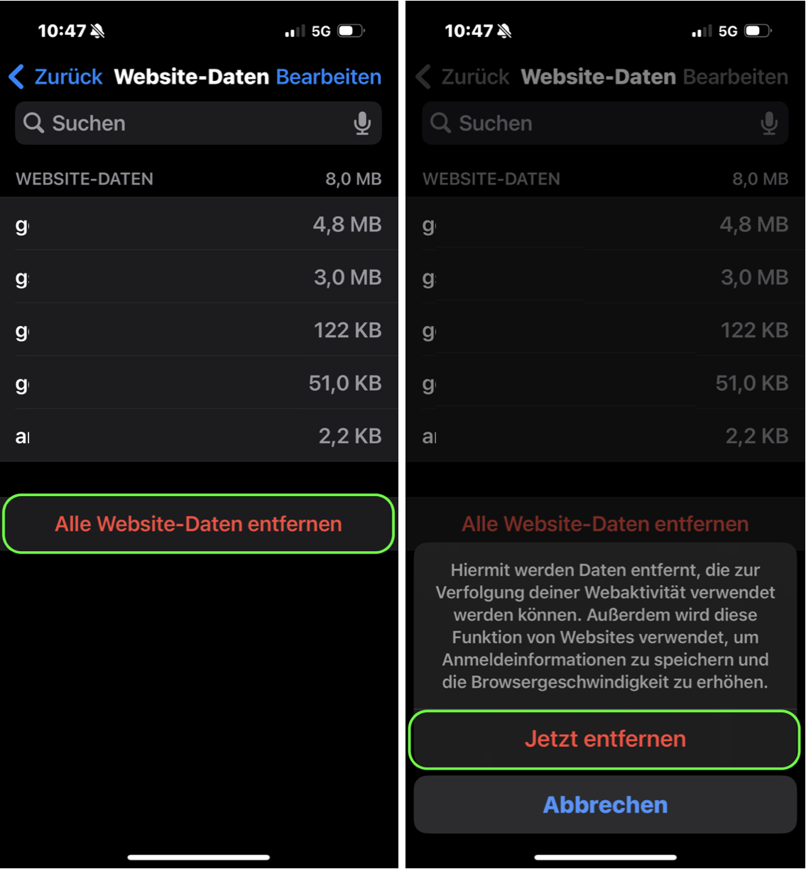 IPhone IPad Safari Cookies Und Cache L Apple Community