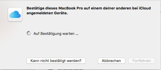 Wie bestätige ich icloud über ein anderes gerät?