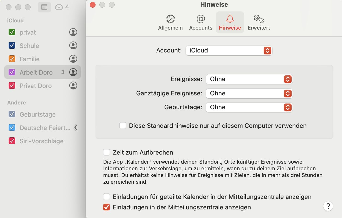 Icloud Kalender Benachrichtigung Abschalten 