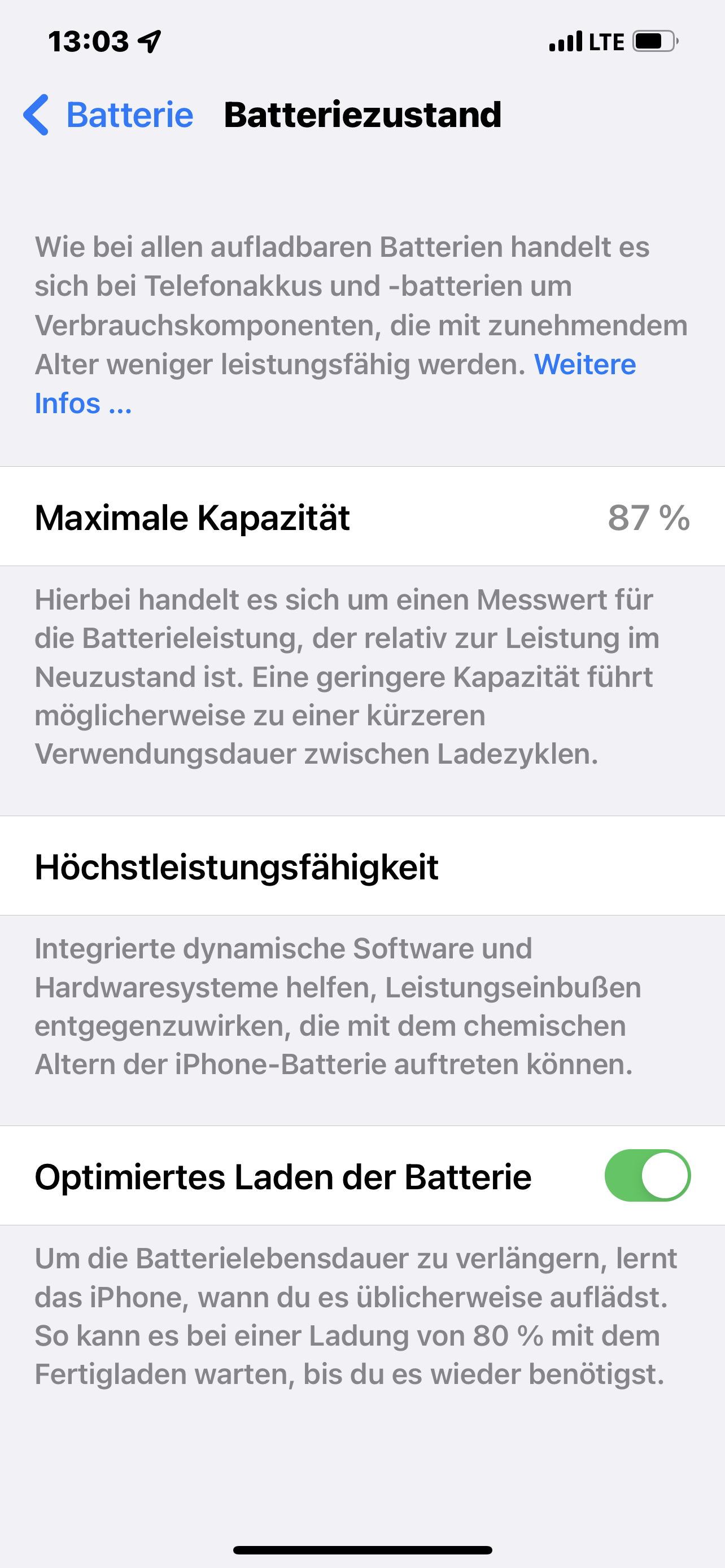 Maximale Kapazität der Batterie steht auf… Apple Community