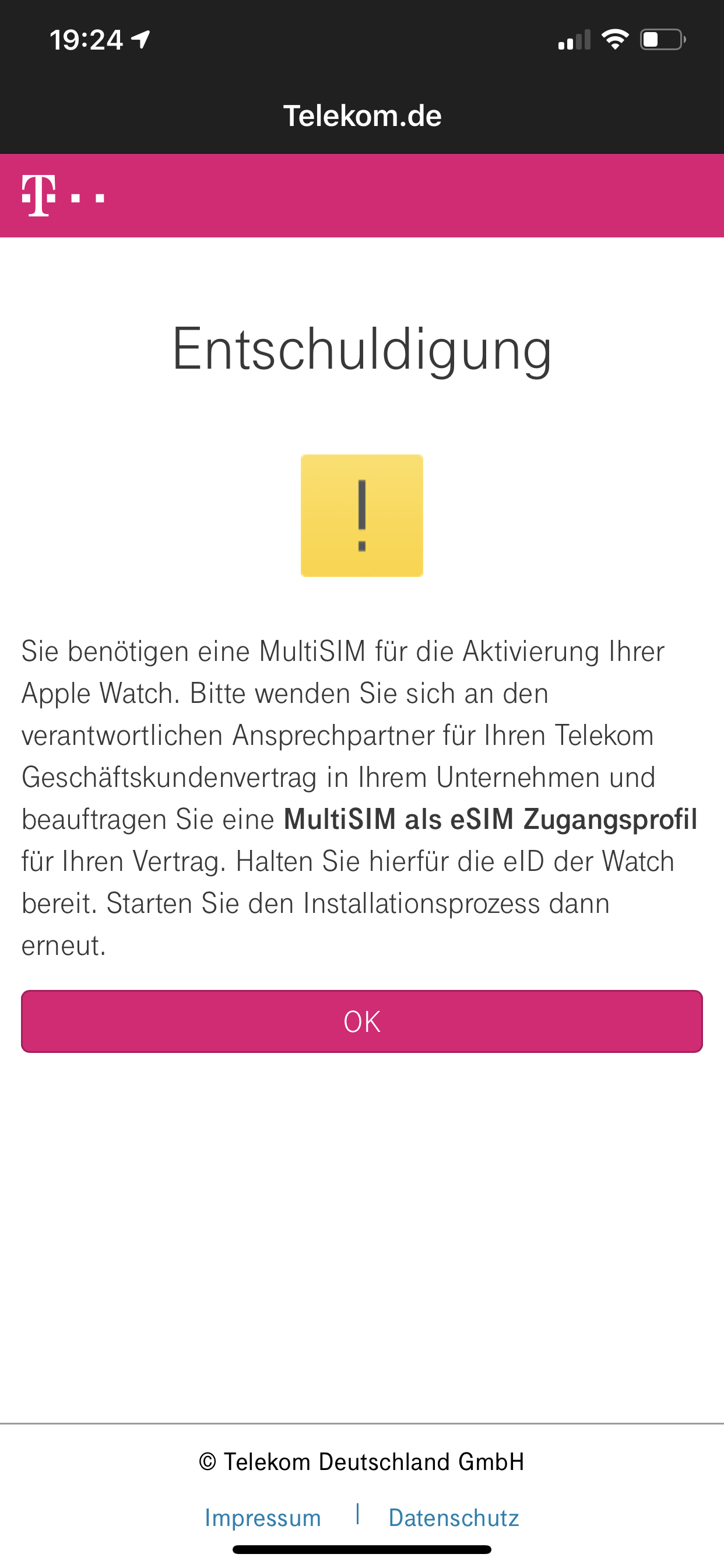 Die eSIM der Telekom funktioniert noch ni… Apple Community