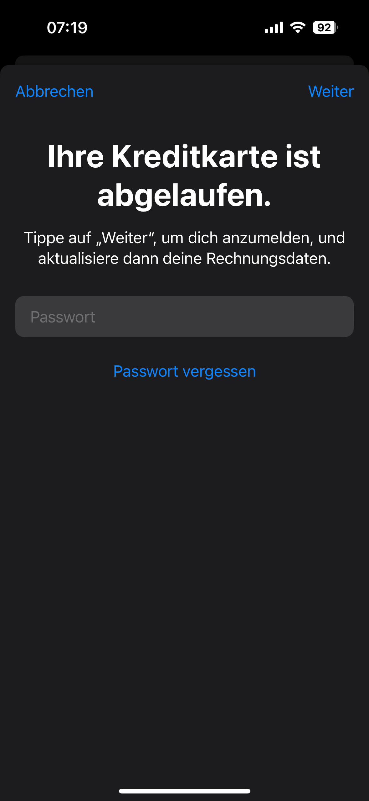 Kreditkarte lässt sich nicht verlängern Apple Community
