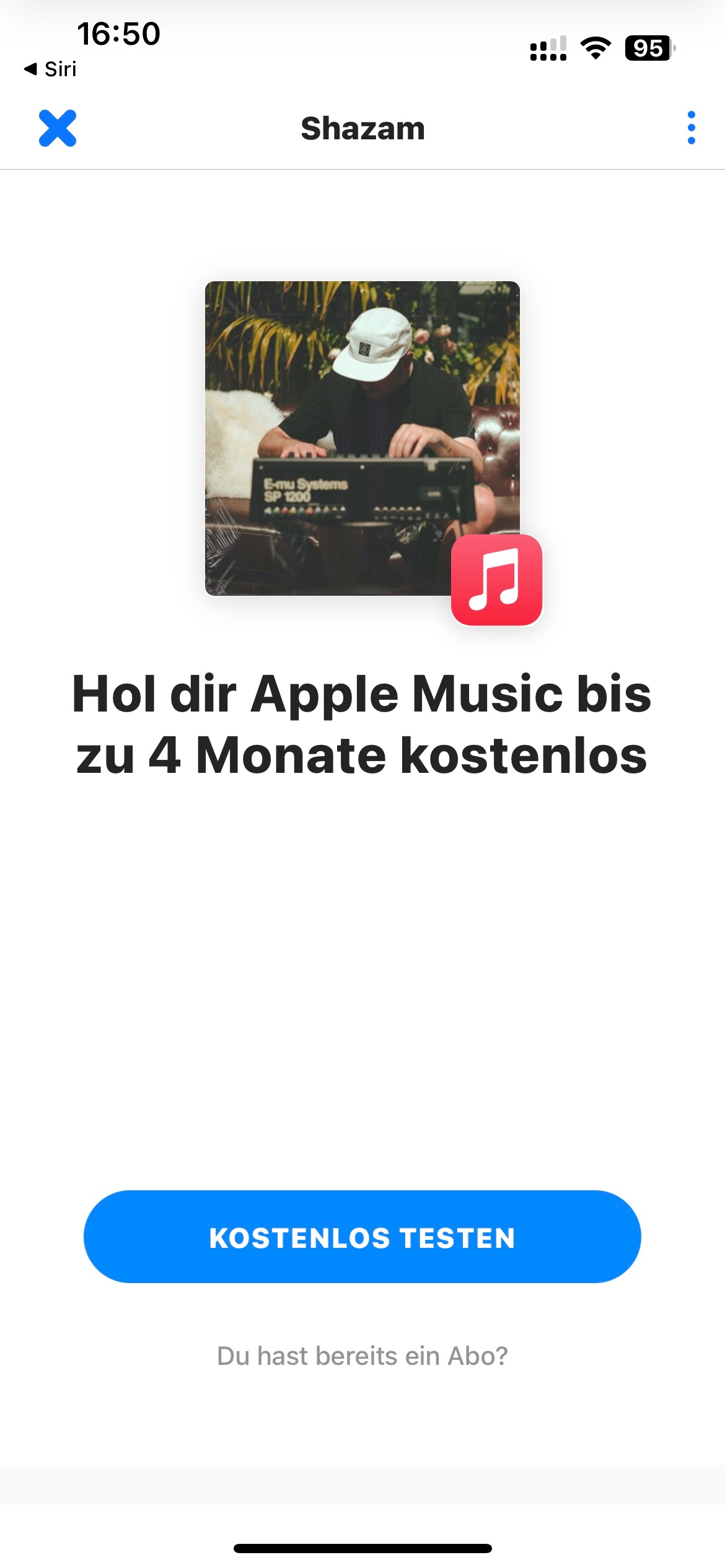 Apple Music] via Shazam Homepage (nicht die App) bis zu 3