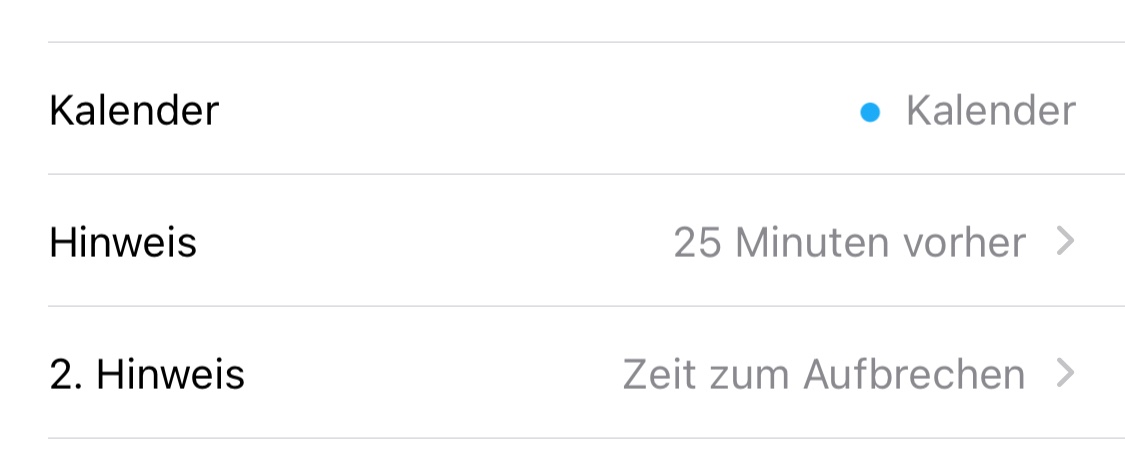 Kalender Erinnerung - 25 Minuten vorher - Apple Community