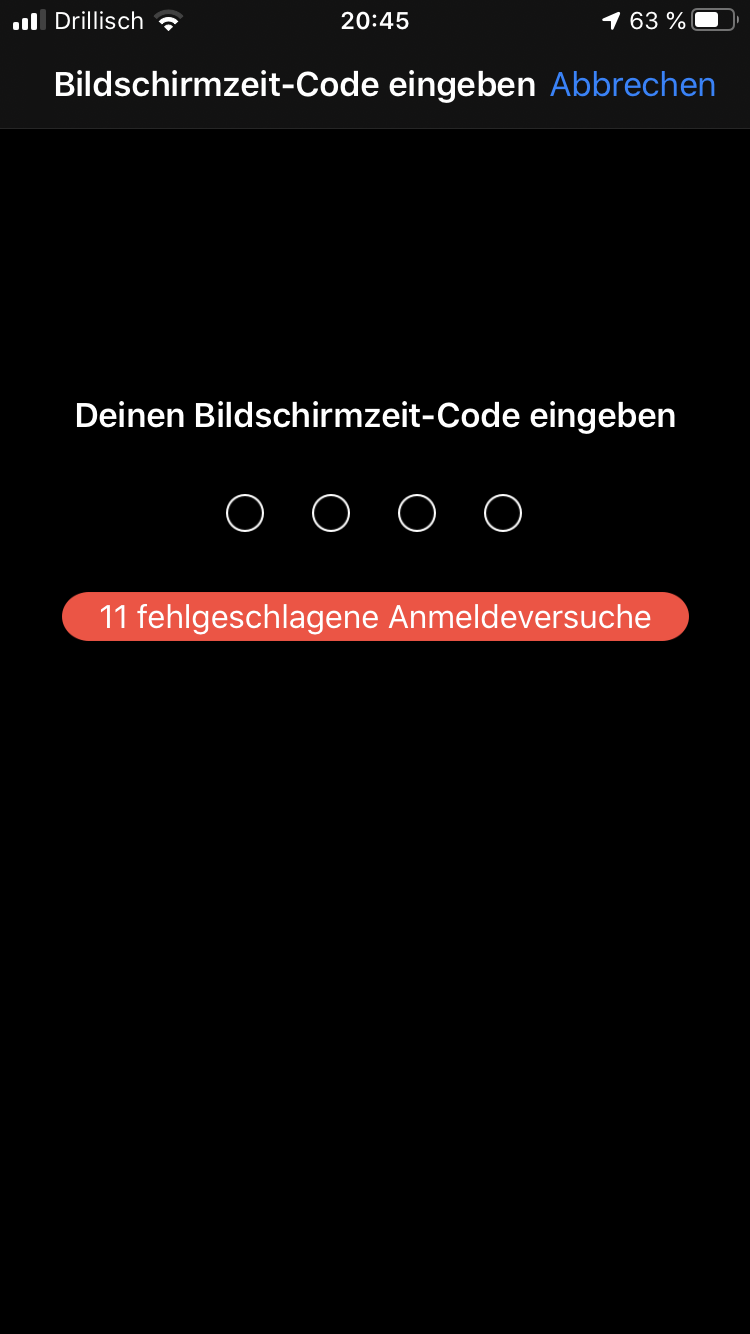 Bildschirmzeit Code Vergessen Apple Community