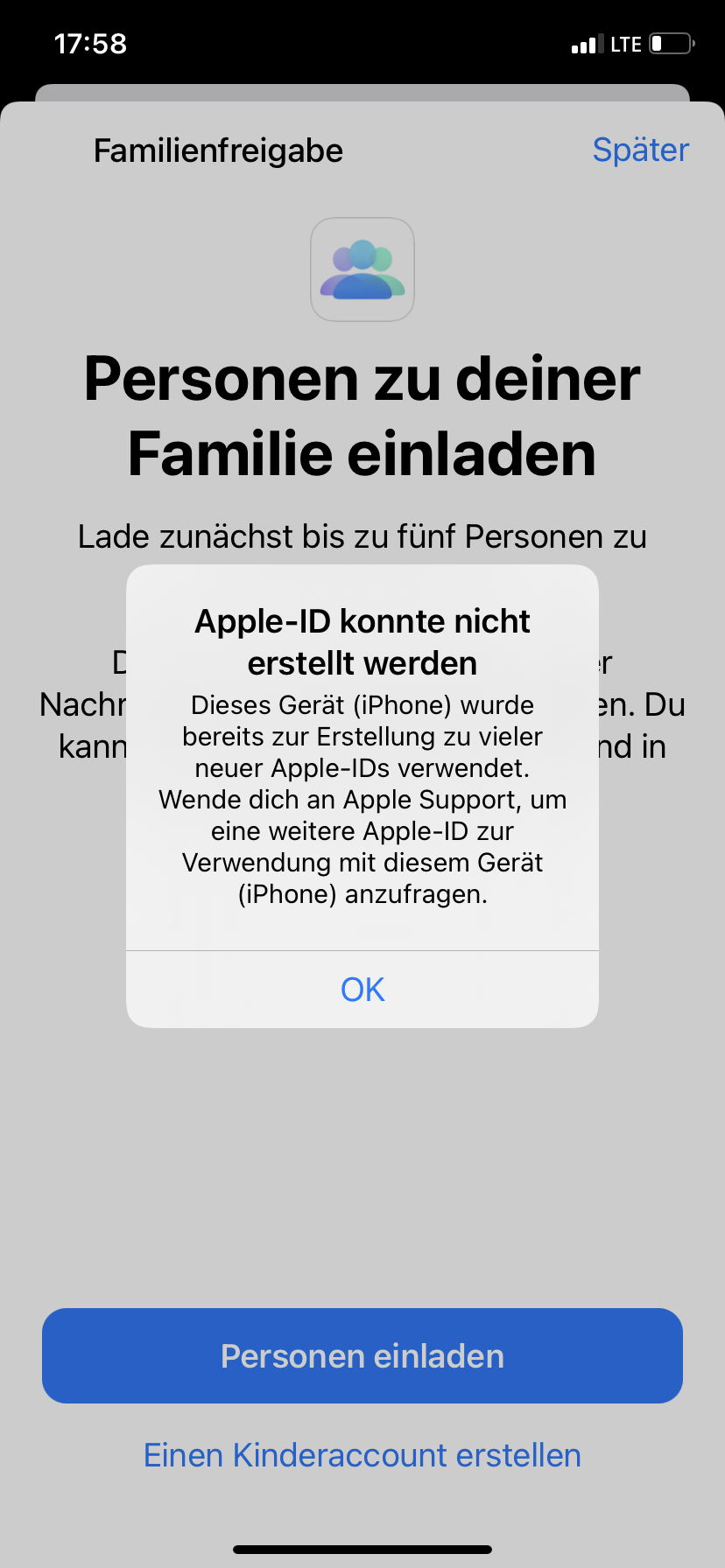 Erstellung und Zahlungsmethode bei kinder… Apple Community