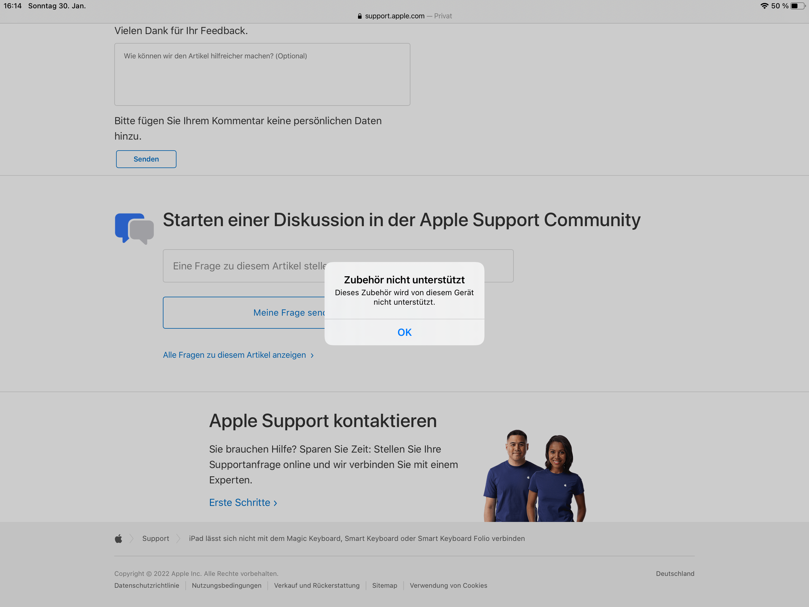 Tastatur iPad lässt sich nicht verbinden Apple Community