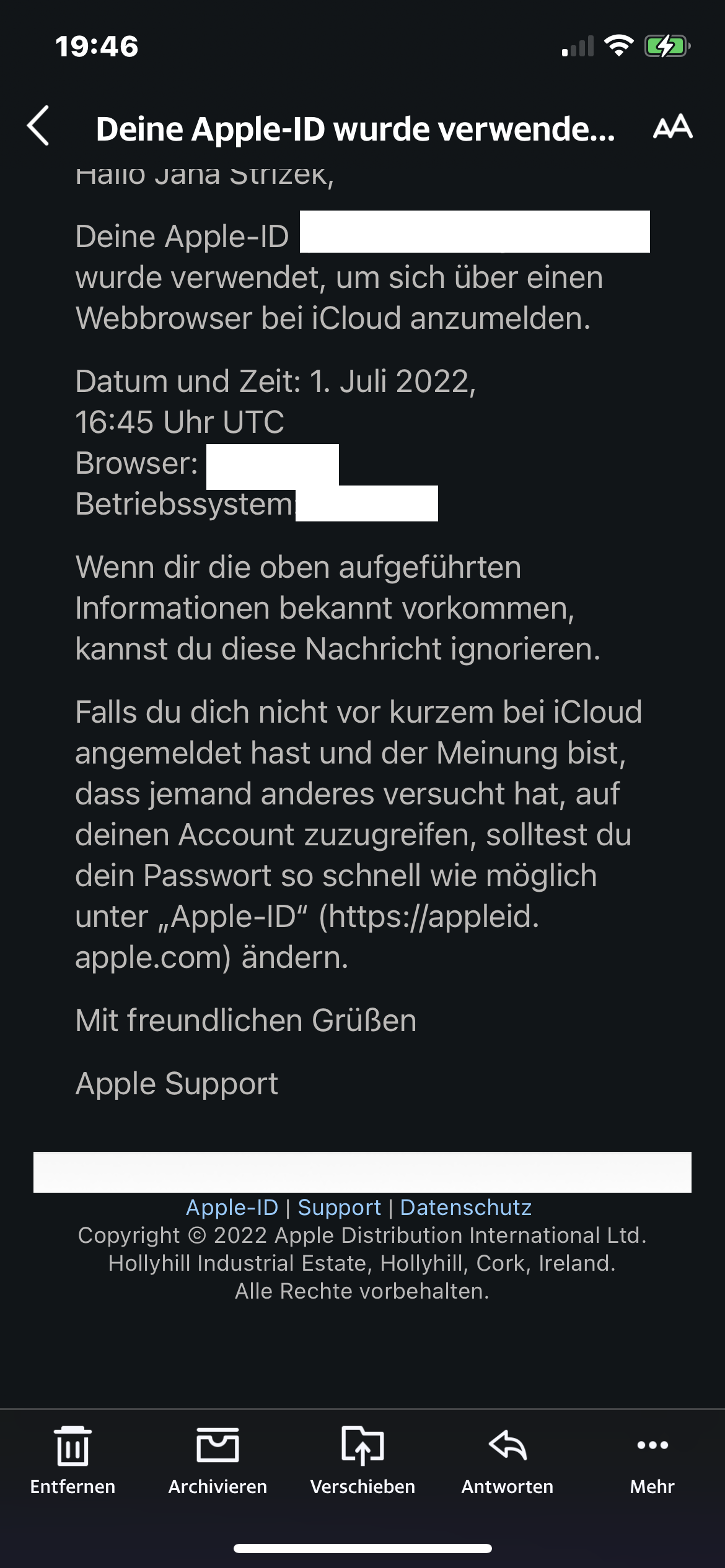 Jemand Versucht Seit Stunden Die Apple-ID… - Apple Community