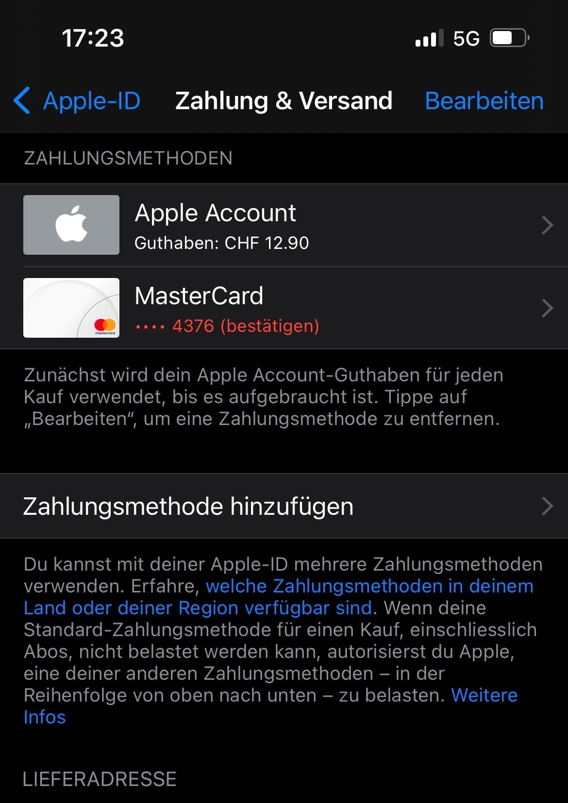 Zahlungsmethode wird immer abgelehnt Apple Community