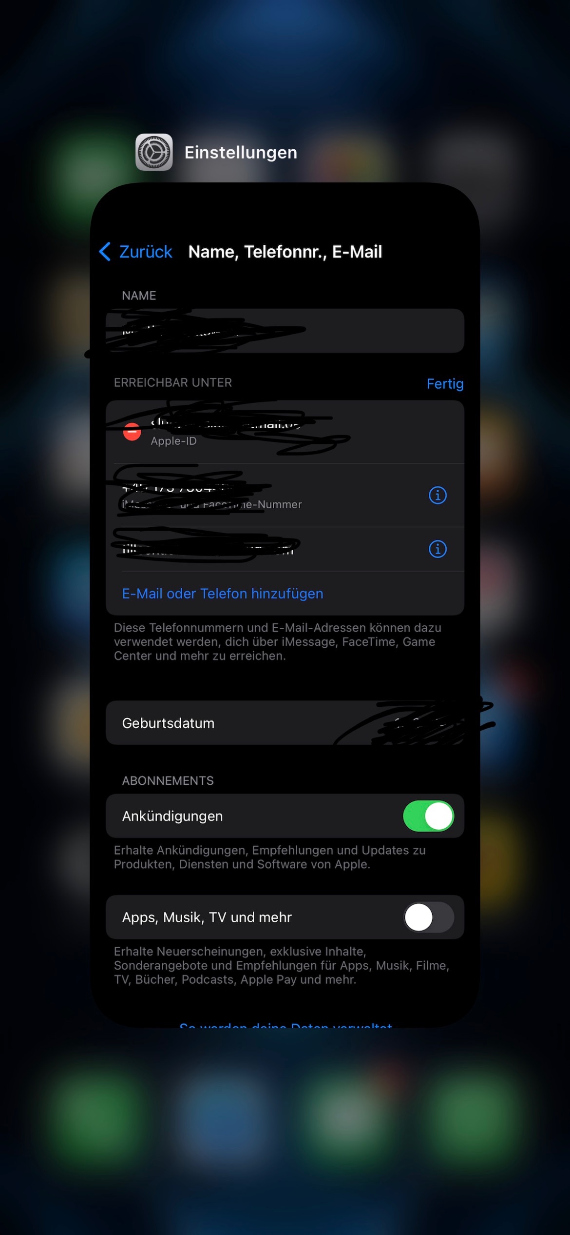 Bei mir werden 2 Email adressen angezeigt… Apple Community