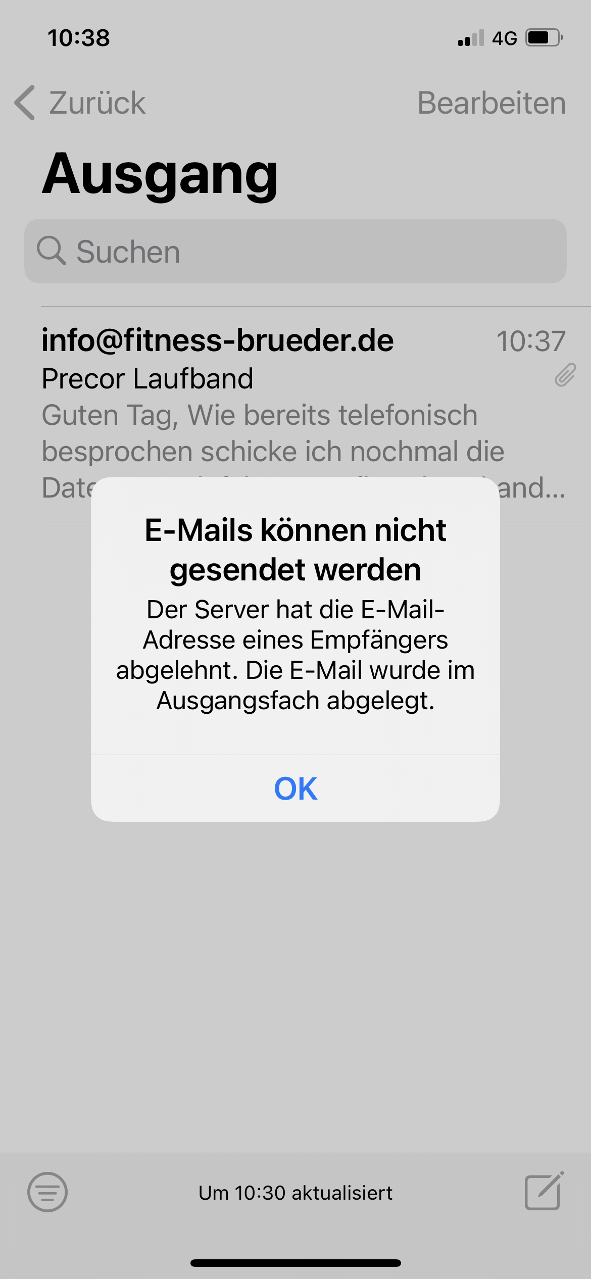 Server lehnt EMailAdresse des Empfänger… Apple Community