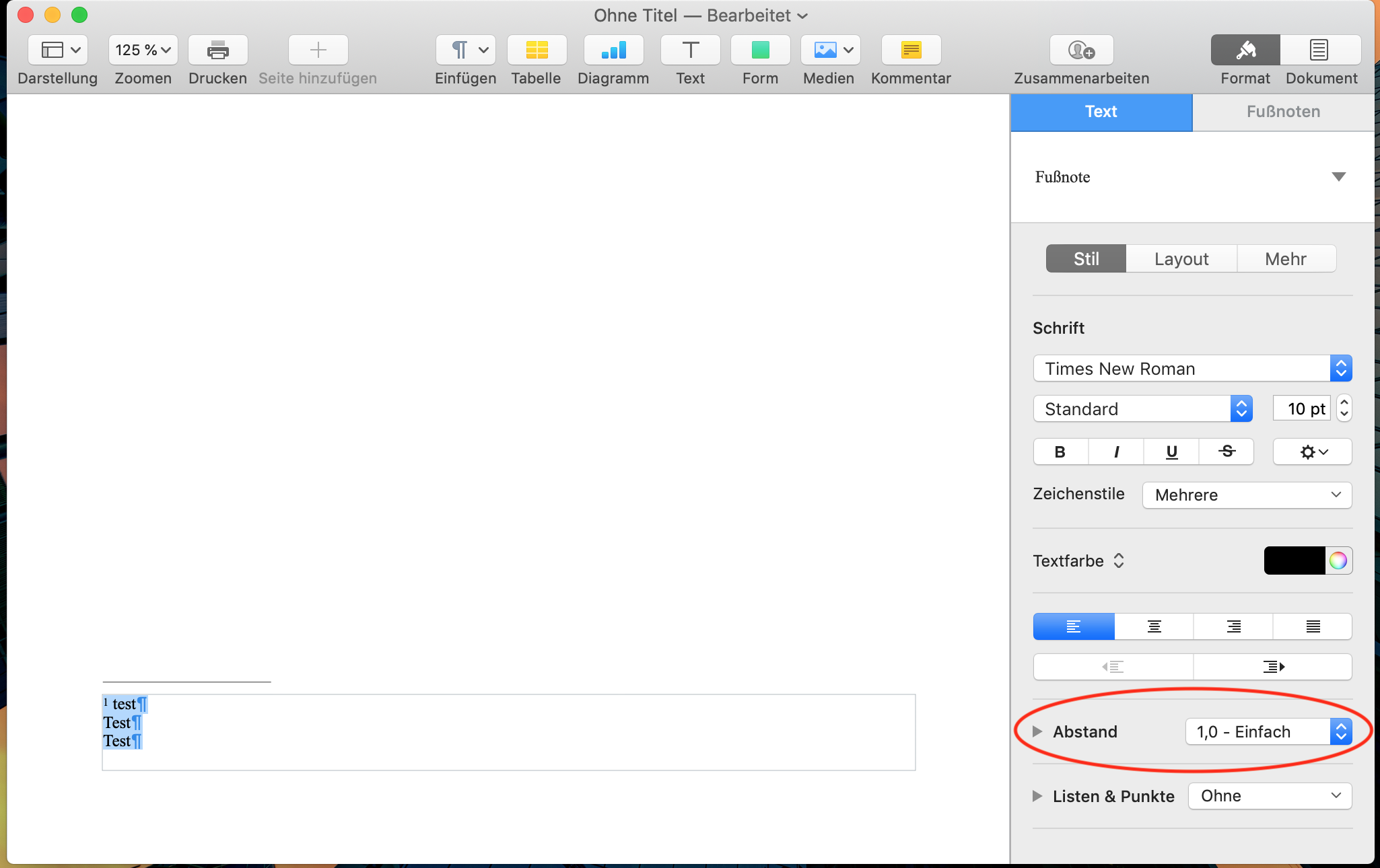 Zeilenabstand in pt Apple Community