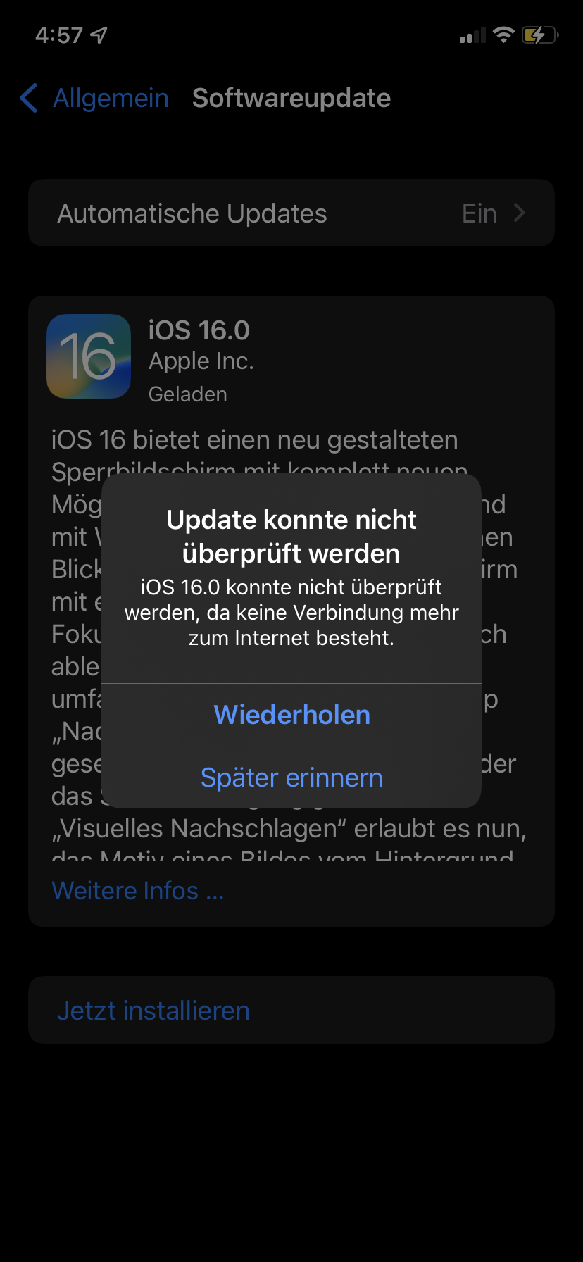 IOS 16 Lässt Sich Nicht Installieren Wege… - Apple Community