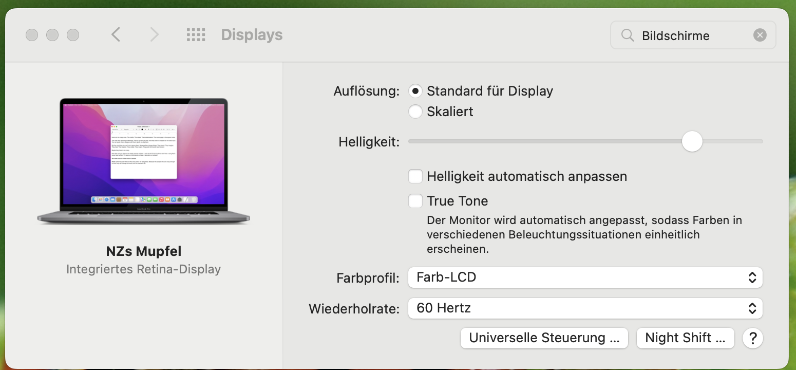 Das DisplayMenus des MacBook Pro hat kei… Apple Community