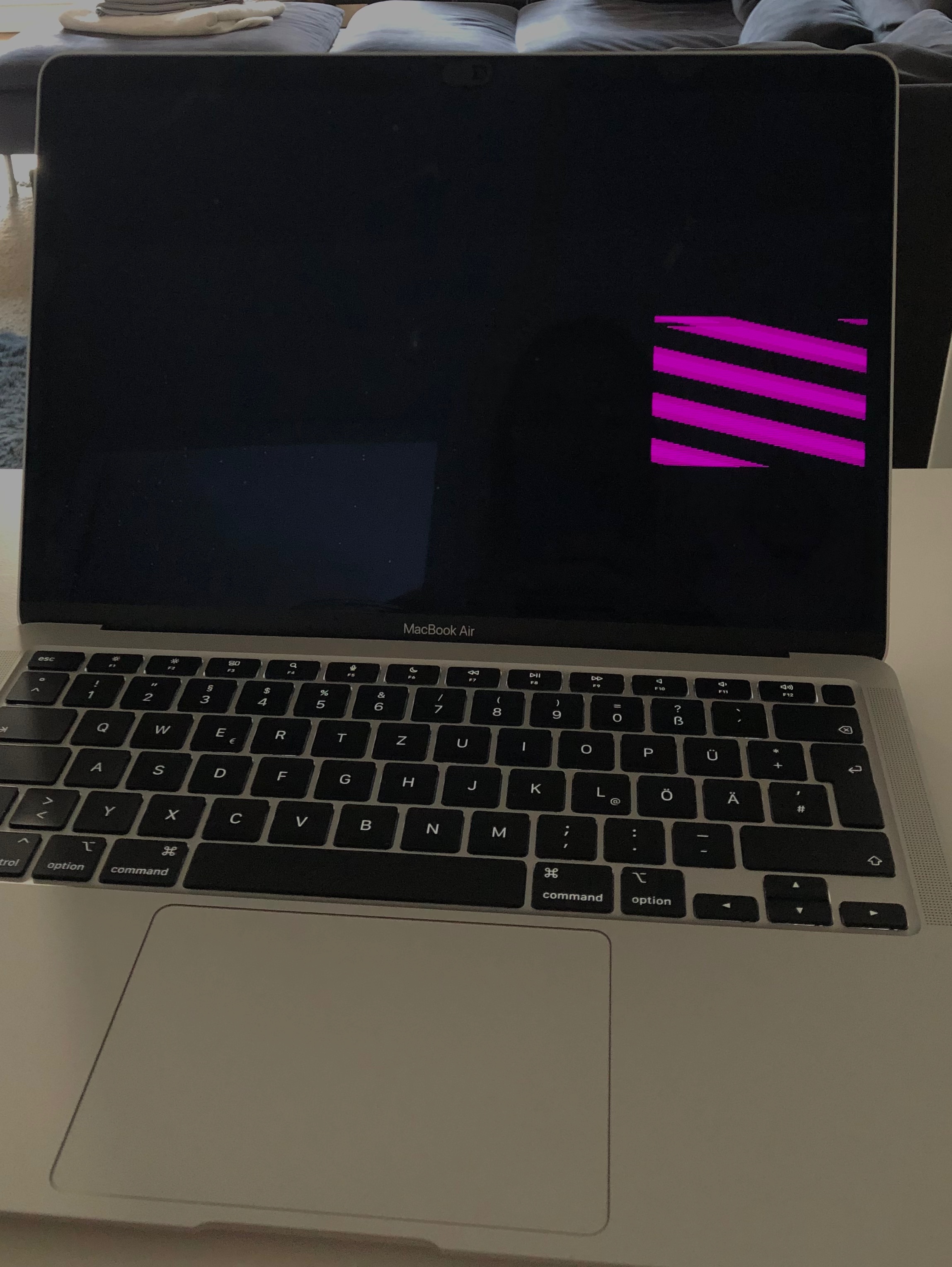 MacBook Bildschirmanzeige Pinke Streifen Apple Community