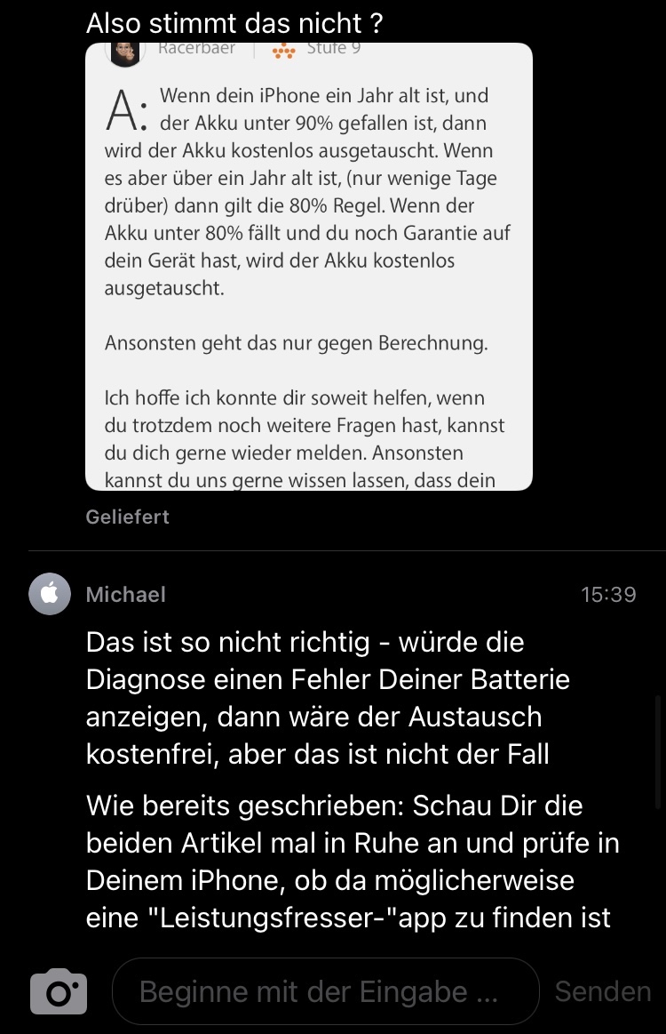 Akku Kapazitat Nach Einem Jahr Unter 85 Apple Community