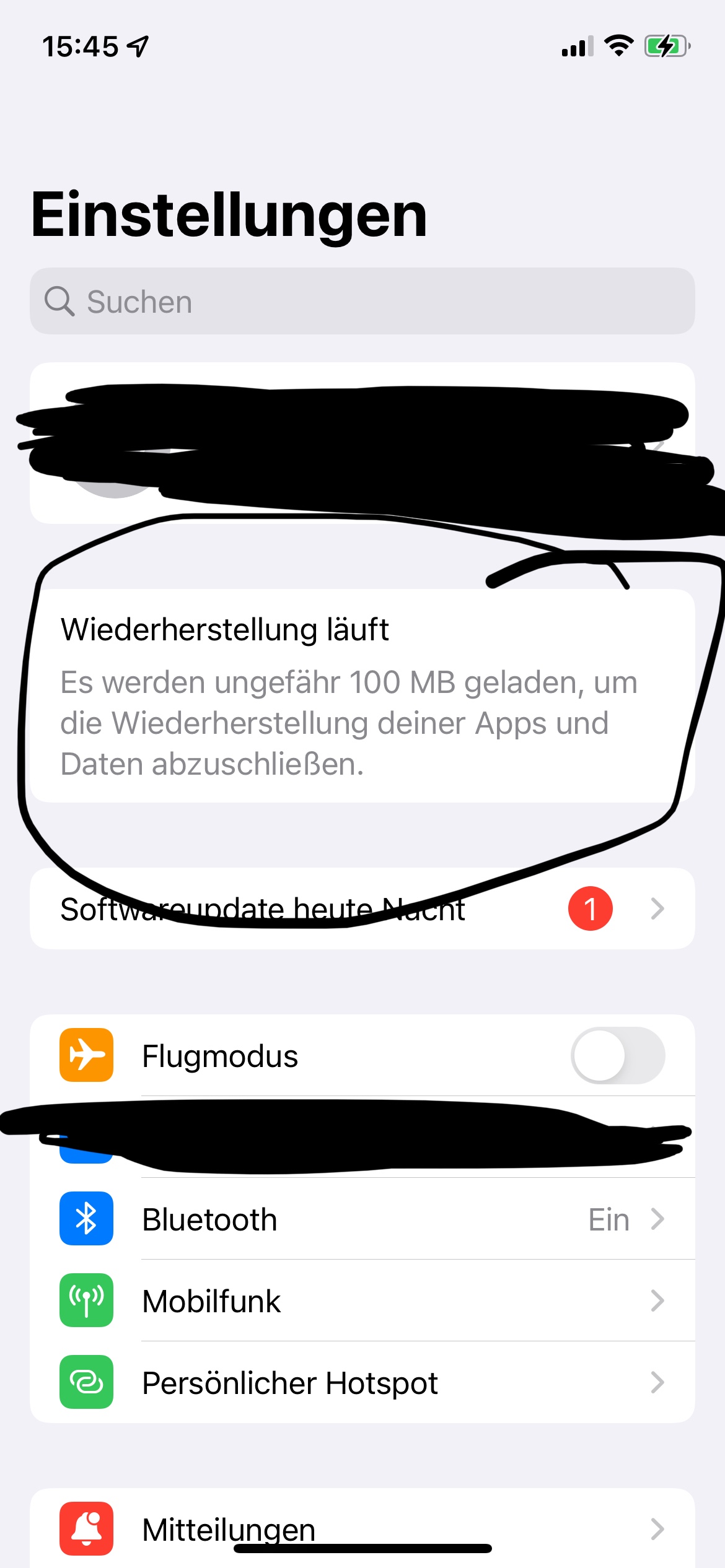 Warum wird die iCloud Wiederherstellung n… - Apple Community