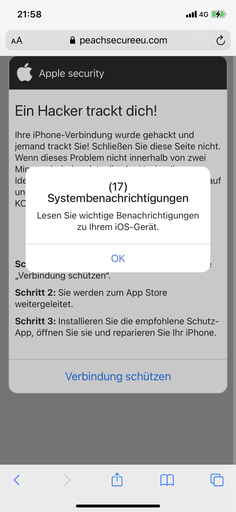 Ich Habe Eine Unbekannte Meldung Auf Mein Apple Community