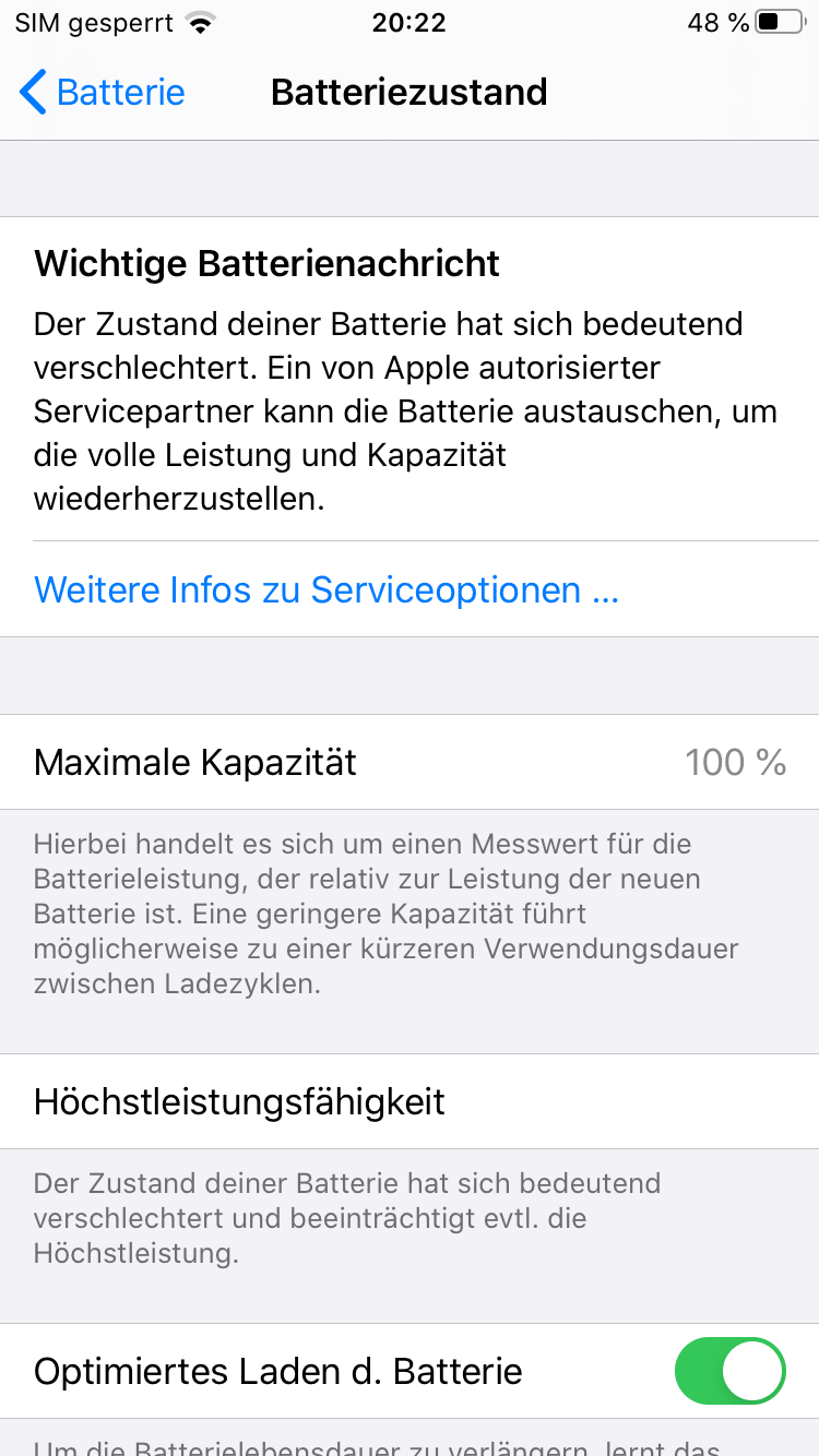 "Zustand der Batterie deutlich verschlech… Apple Community