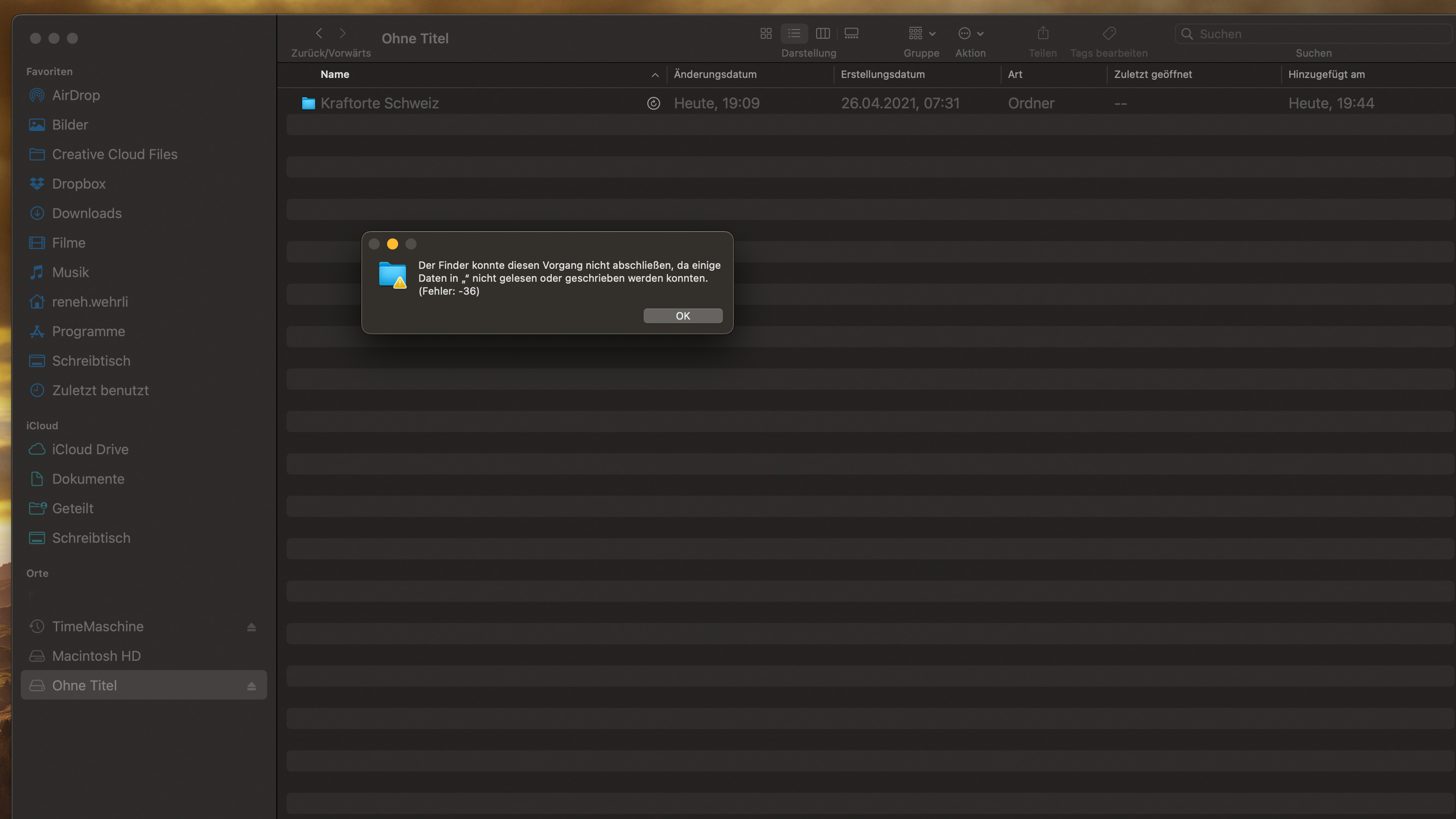 Fehlermeldung beim Exportieren von Ordner… - Apple Community