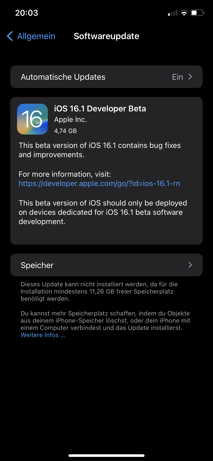 Wie Kann Man Auf Dem IPhone IOS 16 Beta L… - Apple Community