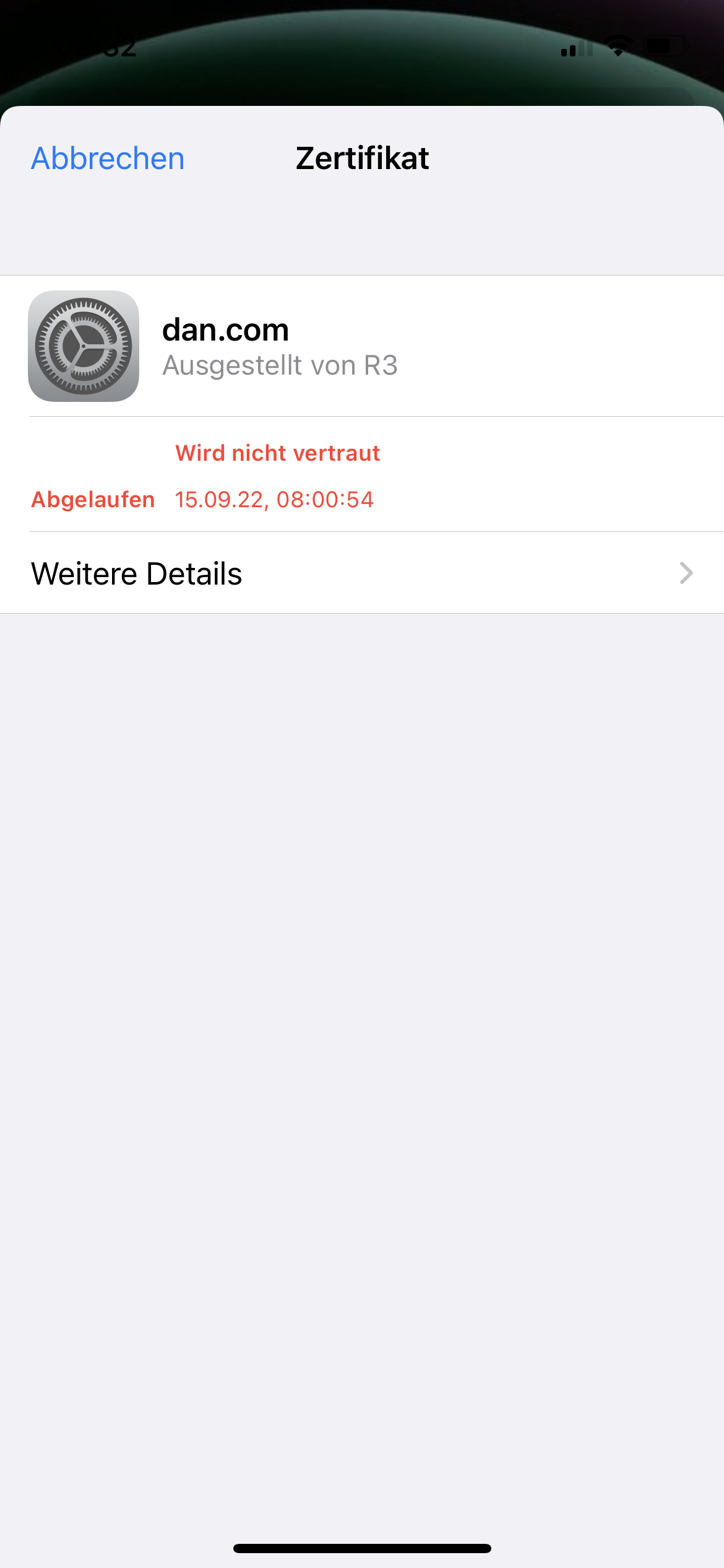Serveridentität kann nicht überprüft werd… Apple Community