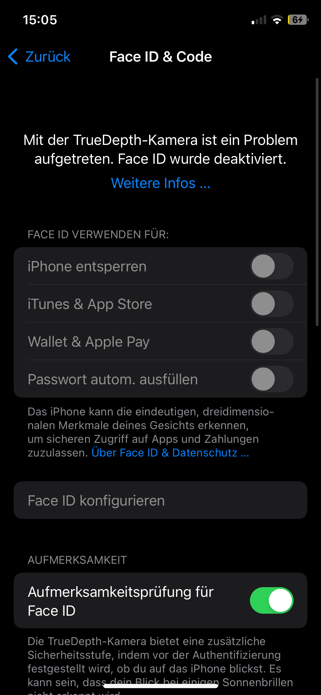 wie kann man bei whatsapp face id einstellen