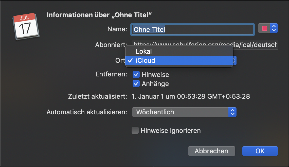 Kalenderabo löschen/aus Kalender entfernen - Apple Community