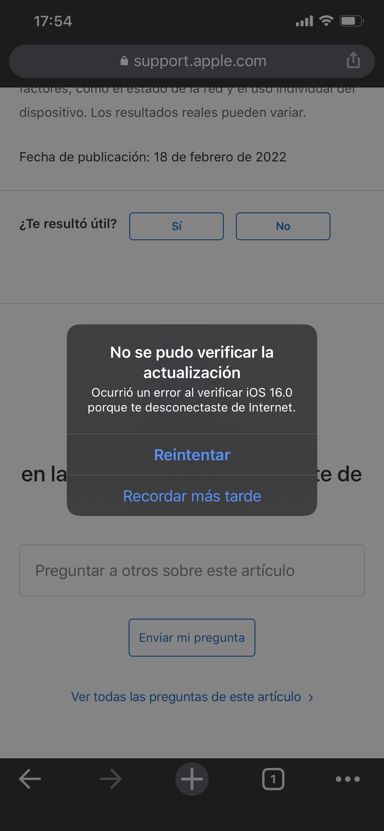 Por Qué No Puedo Instalar Ios16 Comunidad De Apple 7080