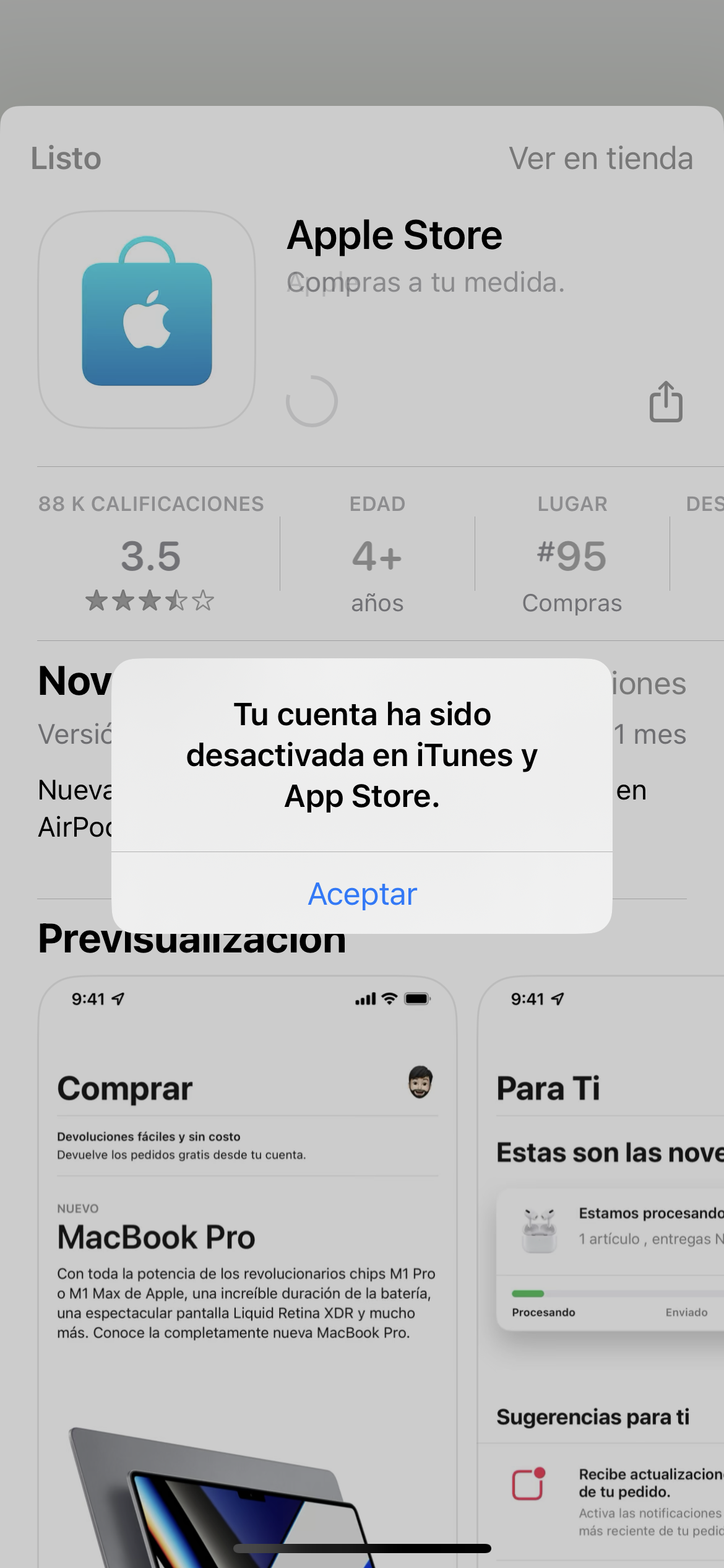 Se Desactivó Mi Itunes Y Appstore Comunidad De Apple 4378