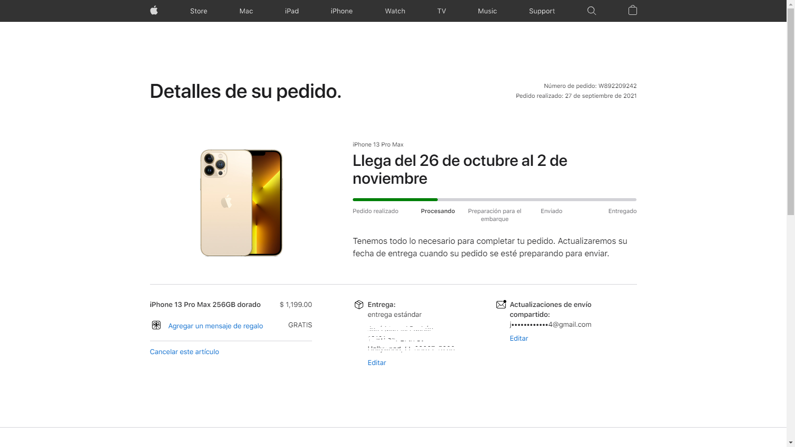 Estado del pedido - Ayuda para comprar - Apple (ES)