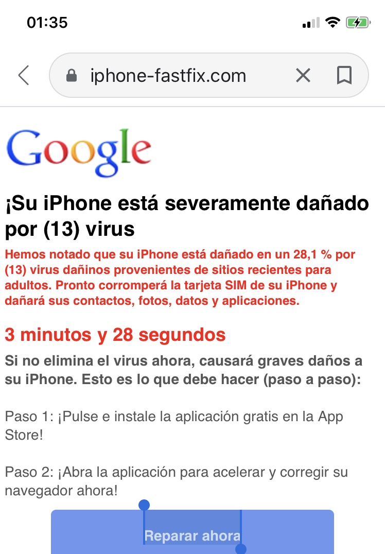 Recibí mail de q mi IPhone estaba daña… - Comunidad de Apple