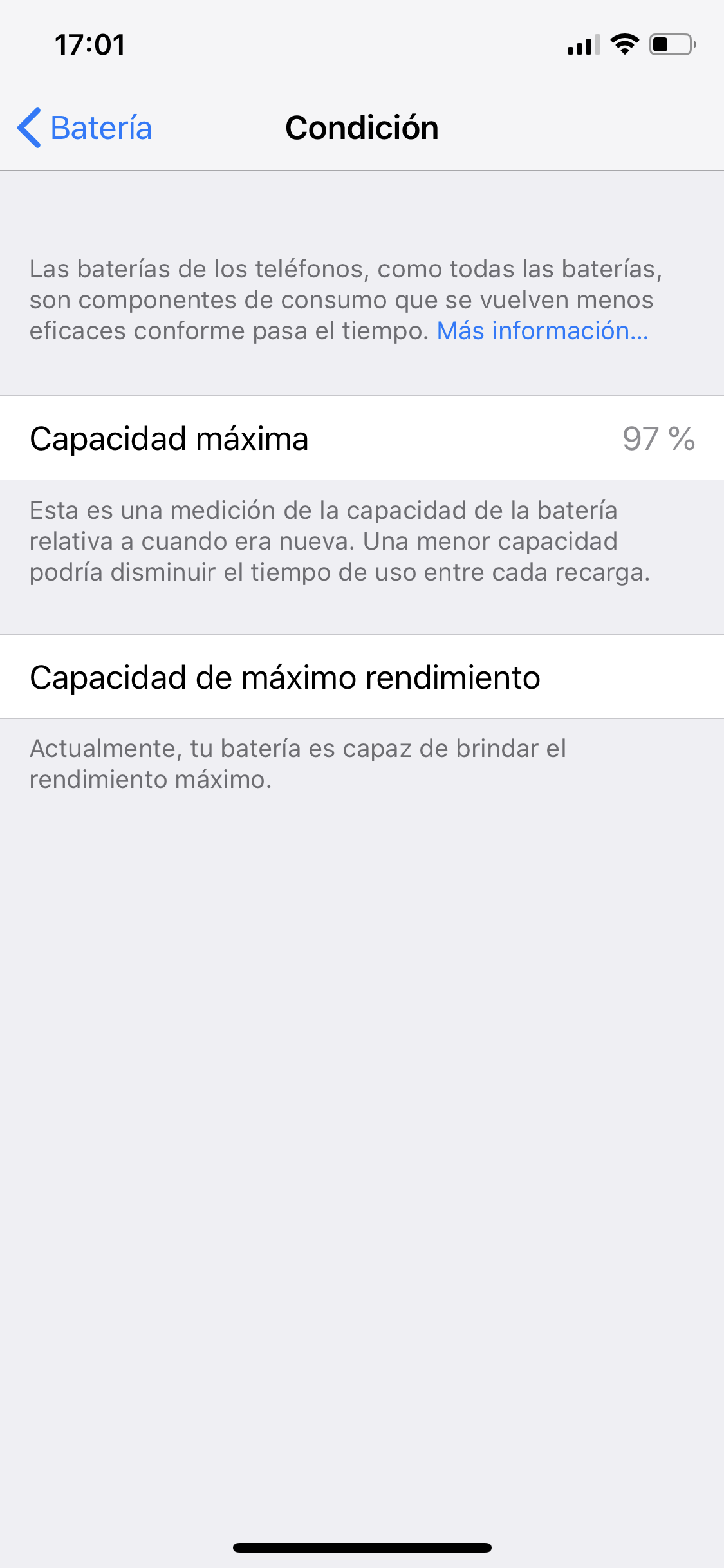 Condición de la batería iPhone XS Comunidad de Apple
