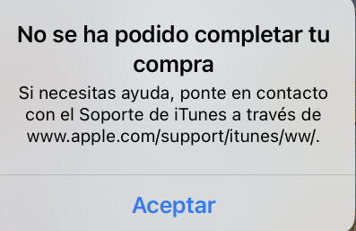 No se ha podido completar mi compra en… - Comunidad de Apple