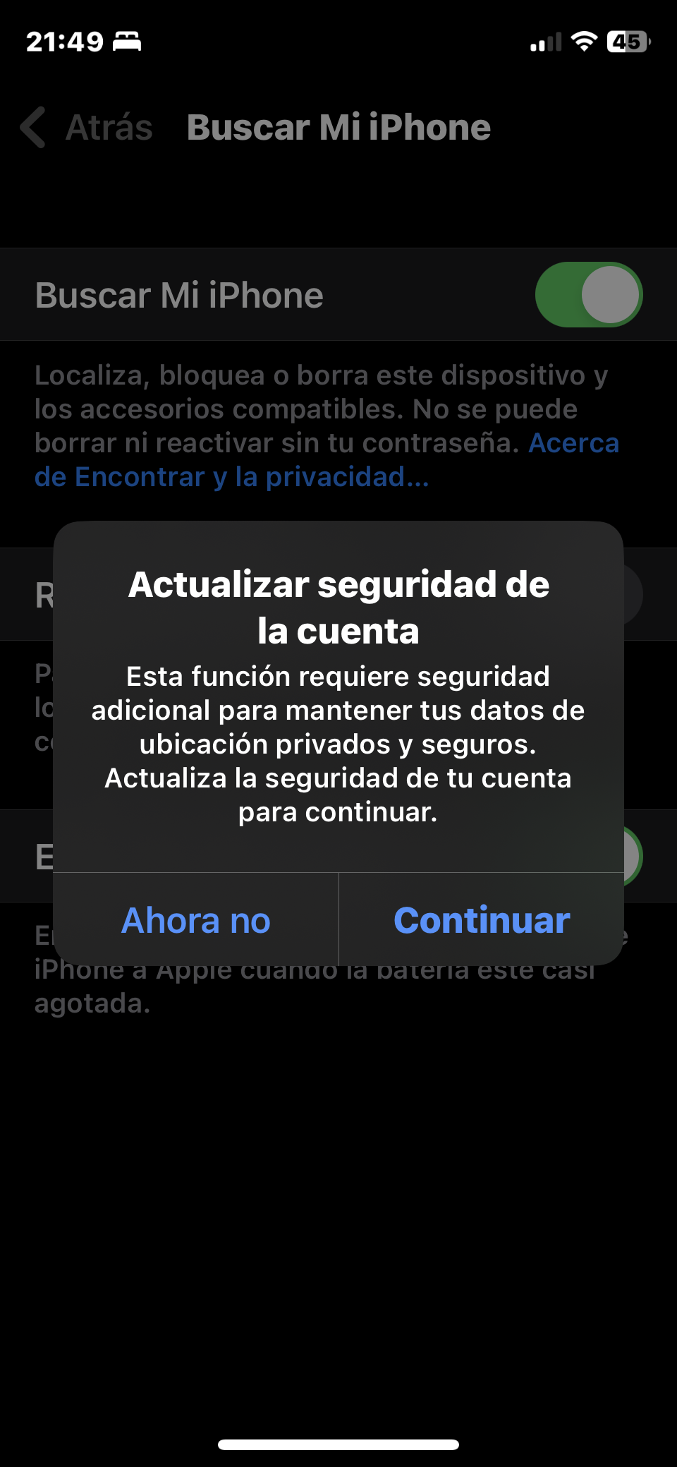 No Puedo Activar Mi Red De Encontrar M Comunidad De Apple