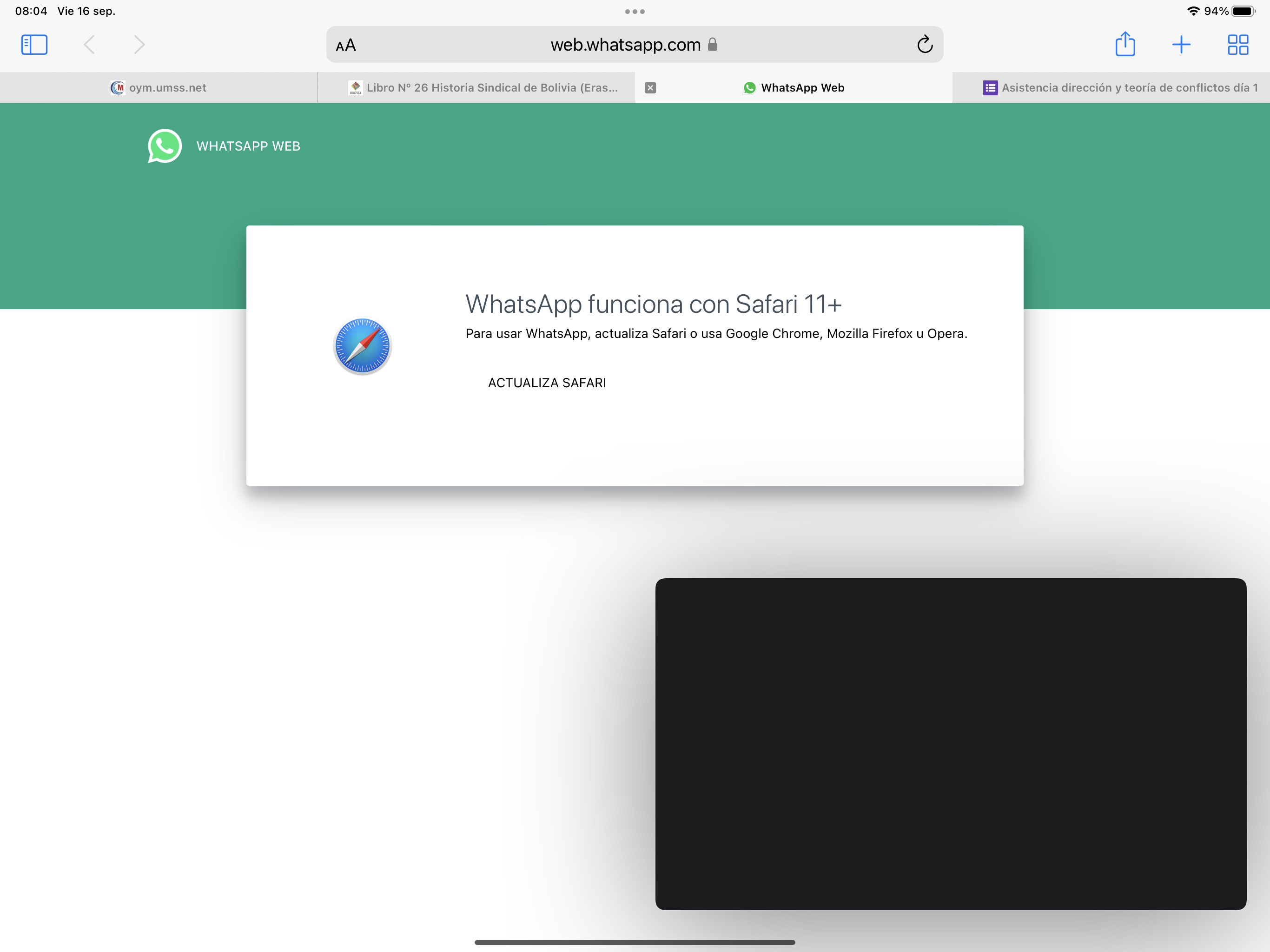 whatsapp web for apple ipad