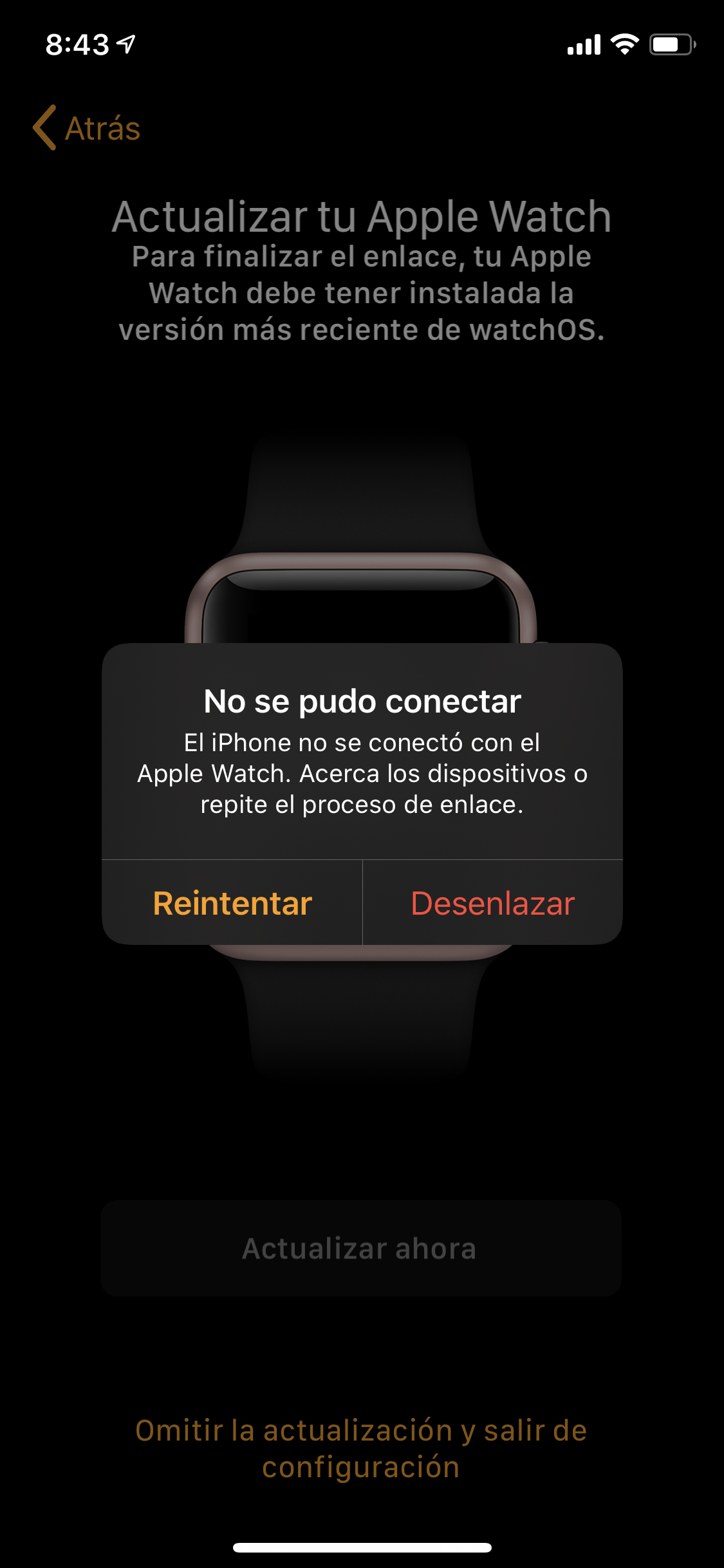 Hola! No enlazar watch - Comunidad de Apple