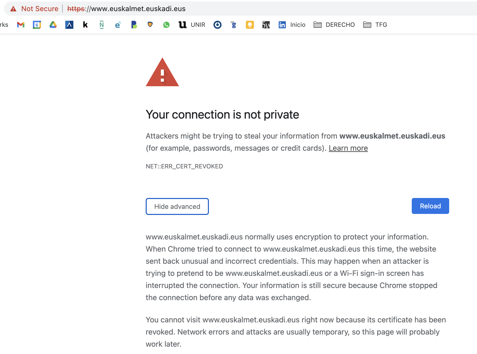 NET::ERR_CERT_REVOKED En Webs Y No Pue… - Comunidad De Apple