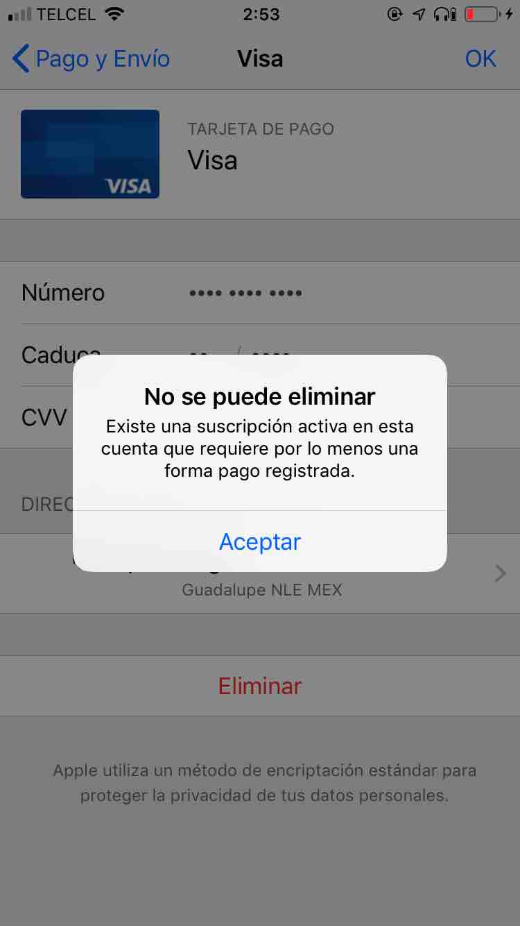 Como puedo eliminar mi tarjeta no me d… - Comunidad de Apple