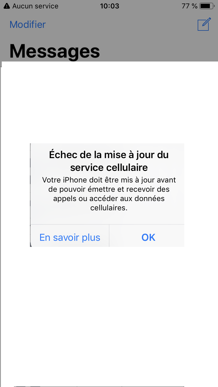 Problème avec la mise à jour des données… Communauté Apple