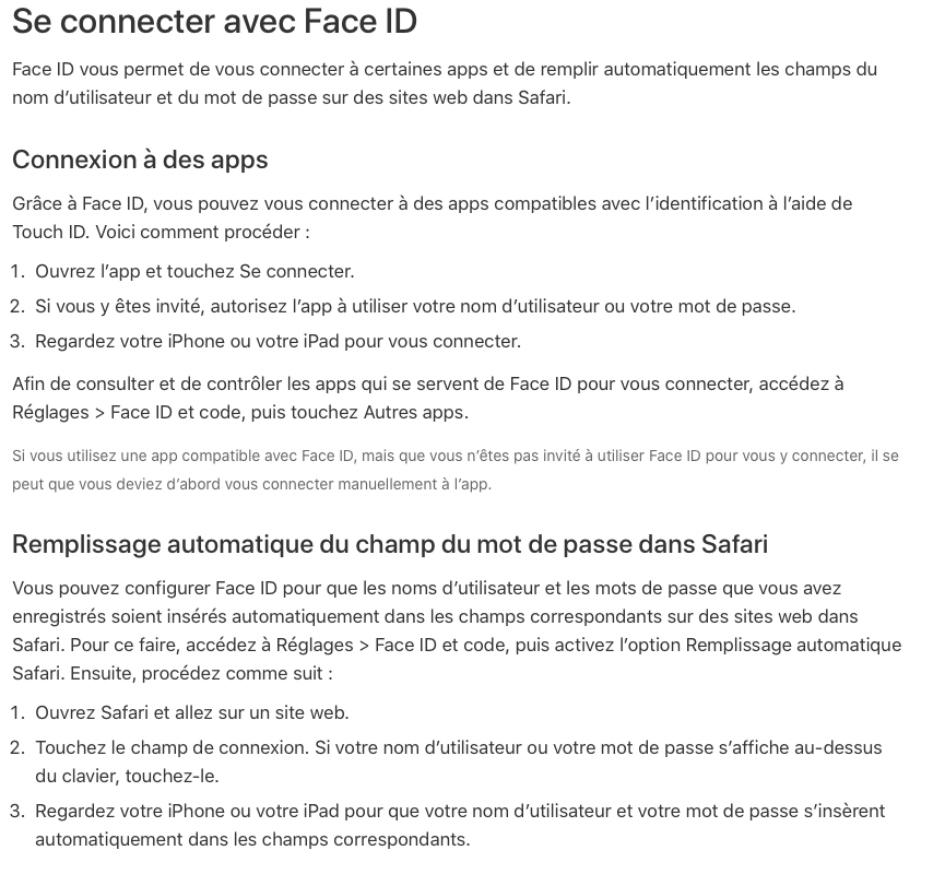 comment activer son face id