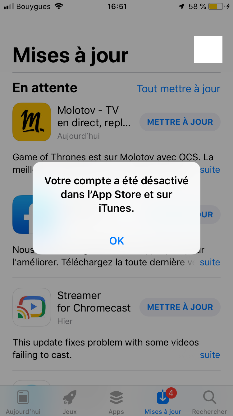 Compte désactivé dans App Store et sur i… Communauté Apple