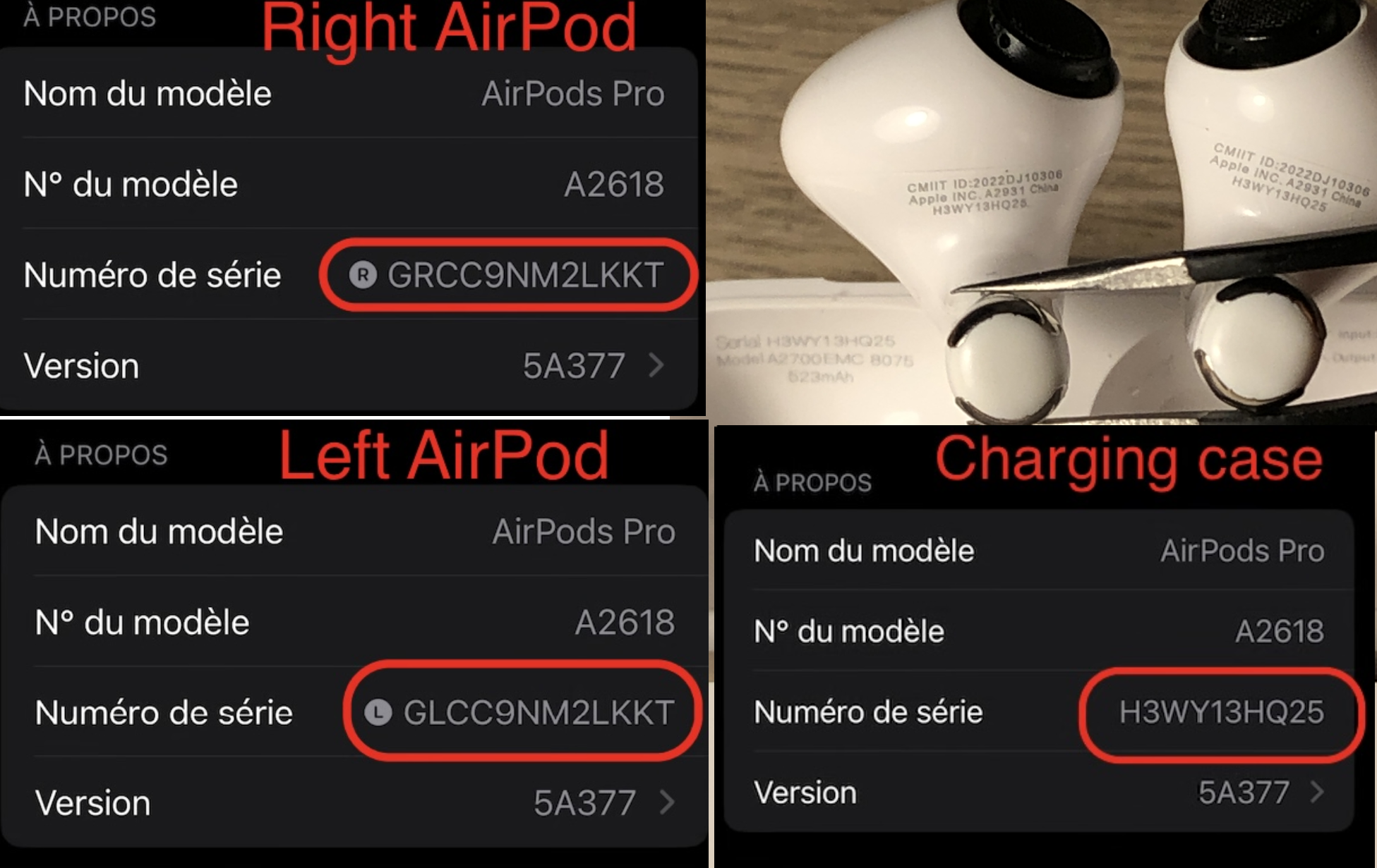 Apple AirPods blanc factice sans composant électronique