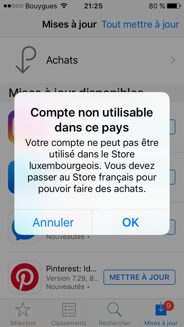 Compte ne peut être utilisé dans Store l… Communauté Apple