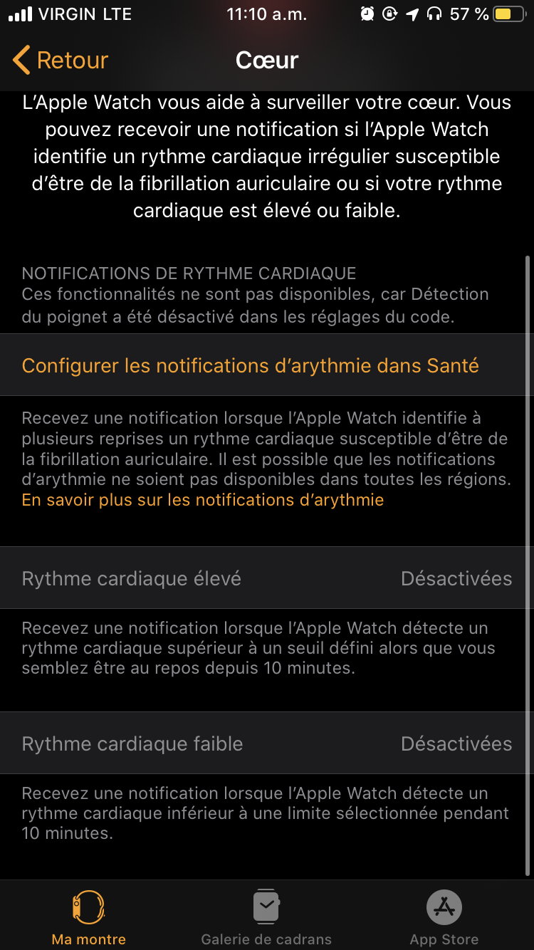 Desactiver rythme best sale cardiaque apple watch