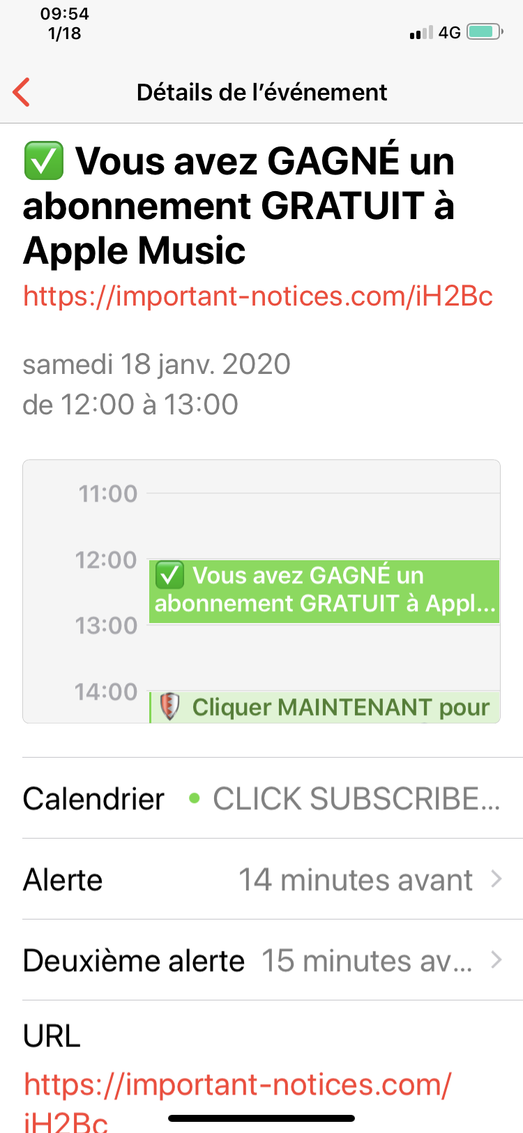 Spam Evenement Dans Calendrier Impossibl Communaute Apple