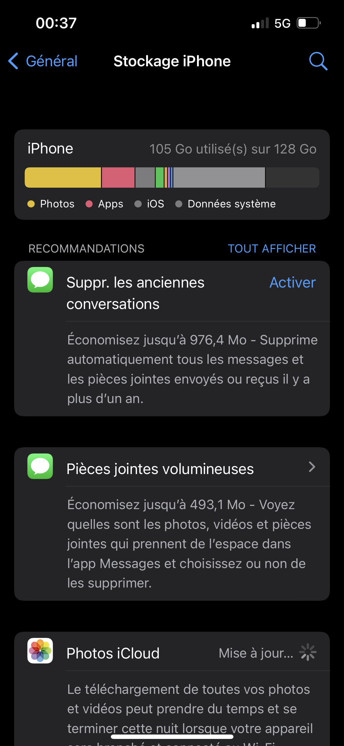 Supprimer données système iPhone Communauté Apple