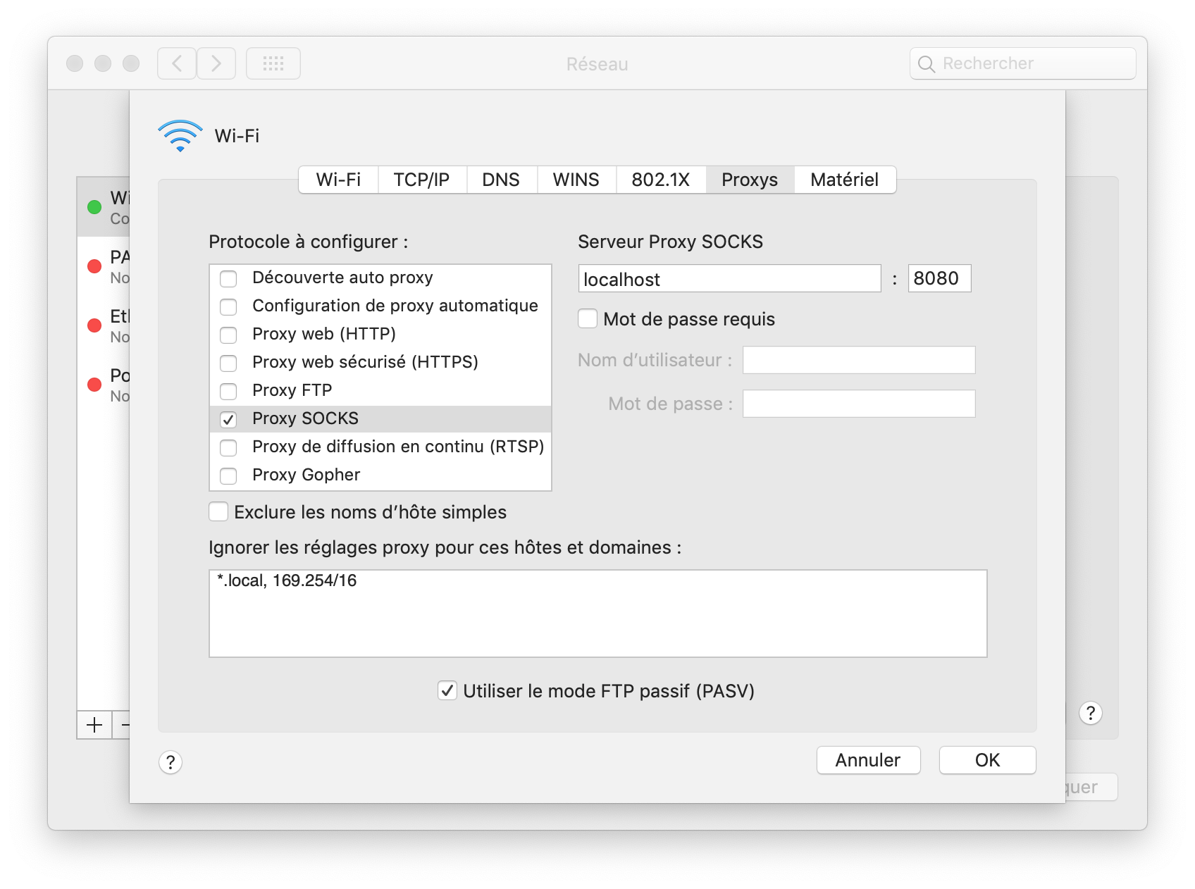 Paramètre réseau proxy socks toujours ac… Communauté Apple