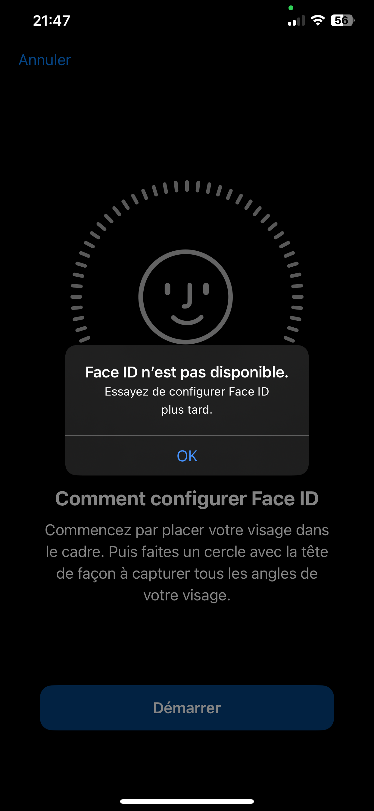 face id ne fonctionne plus iphone 11